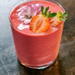 A smoothie in a glass
